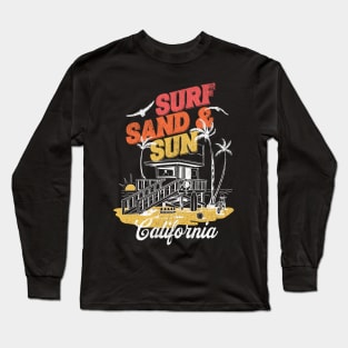 Surf, Sand and Sun California Beach Long Sleeve T-Shirt